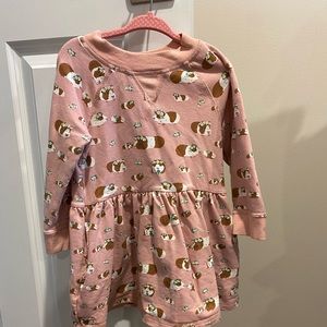Mini Boden Size 2-3 pink dress with Guinea pigs